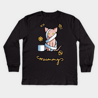 Mummy Cat Kids Long Sleeve T-Shirt